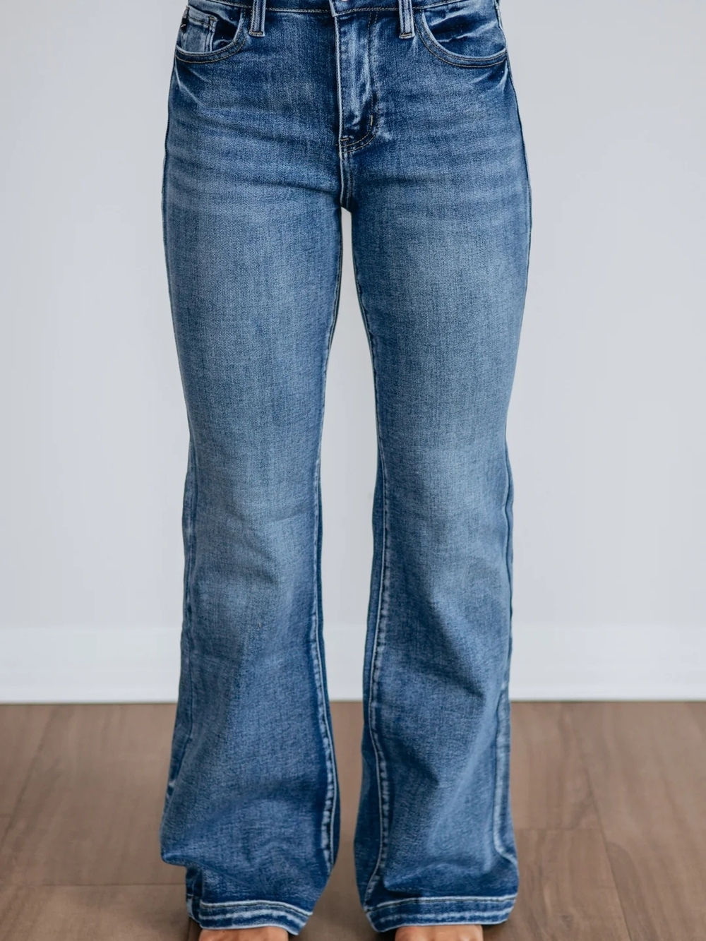 KanCan Medium Blue Wide-Leg Flare Jeans